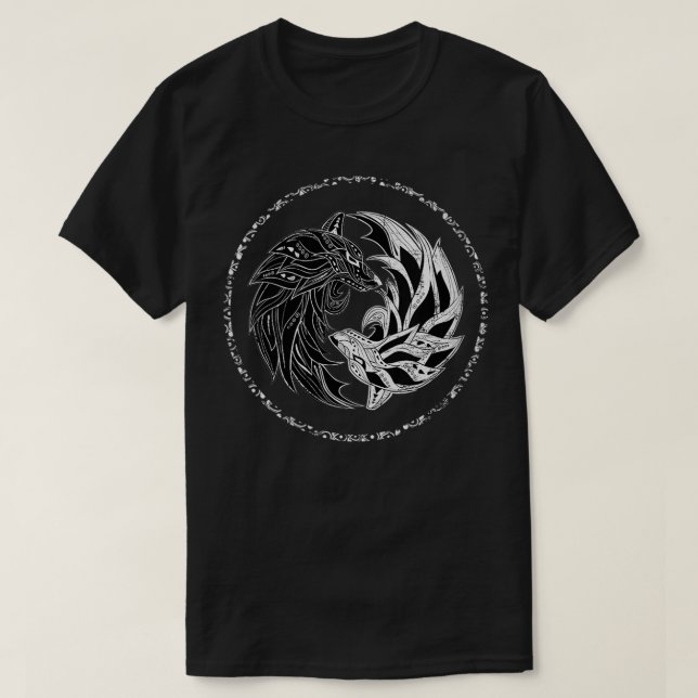 Camiseta Yin yang Wolves Wolf, yinyang Tai Chi, Qi G (Diseño del anverso)