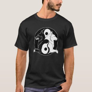 Camiseta Yin Yang Wolves Yoga Espiritual Animal