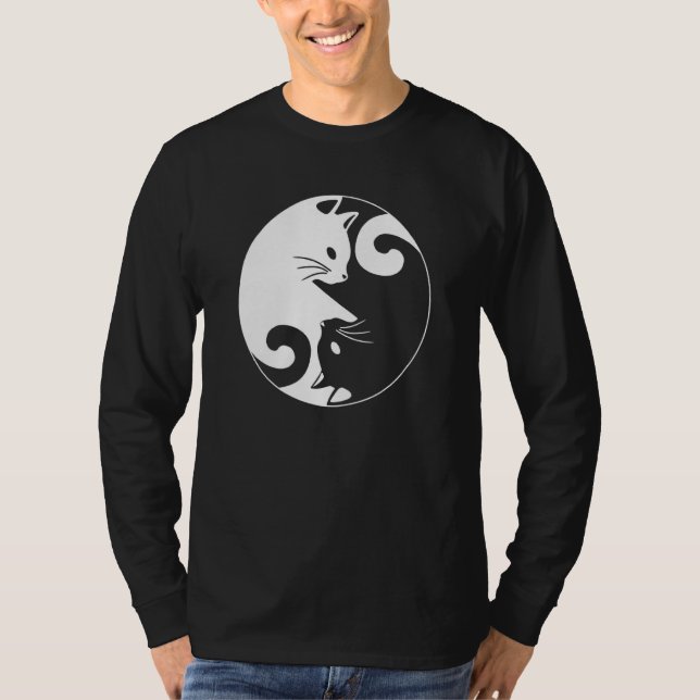 Camiseta Yin Yang Yoga Zen Cute Cats for Cat  1 (Anverso)