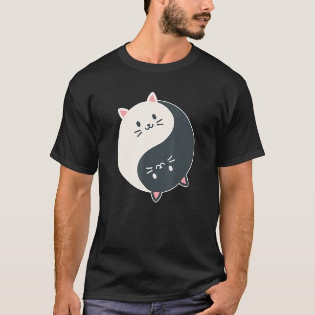 Camiseta Yin Yang Yoga Zen Cute Cats for Yoga  3 (Anverso)