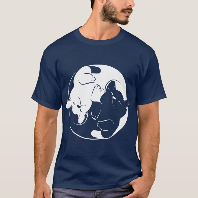 Camiseta Yin Yang Yoga Zen    Gatos de Regalo de Yoga (Anverso)