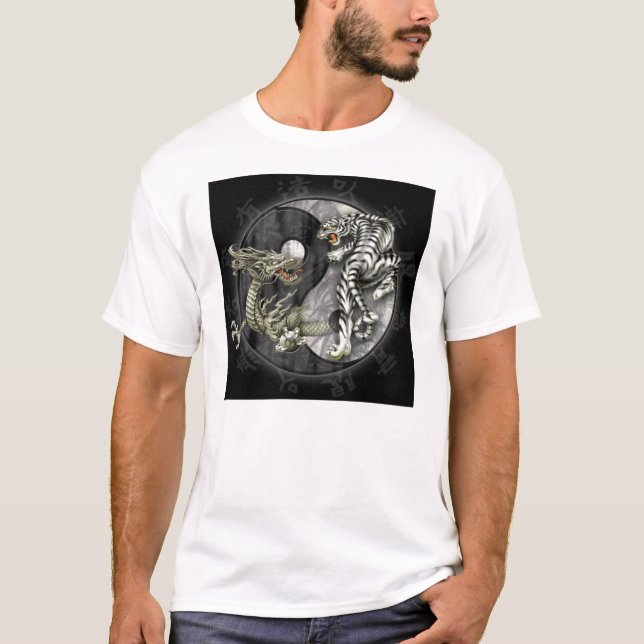 Camiseta ying a un yang, tigre contra dragón (Anverso)