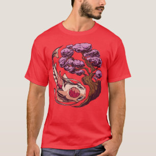 Camiseta Ying y Yang Koi pescan el Japón de las mujeres Sak