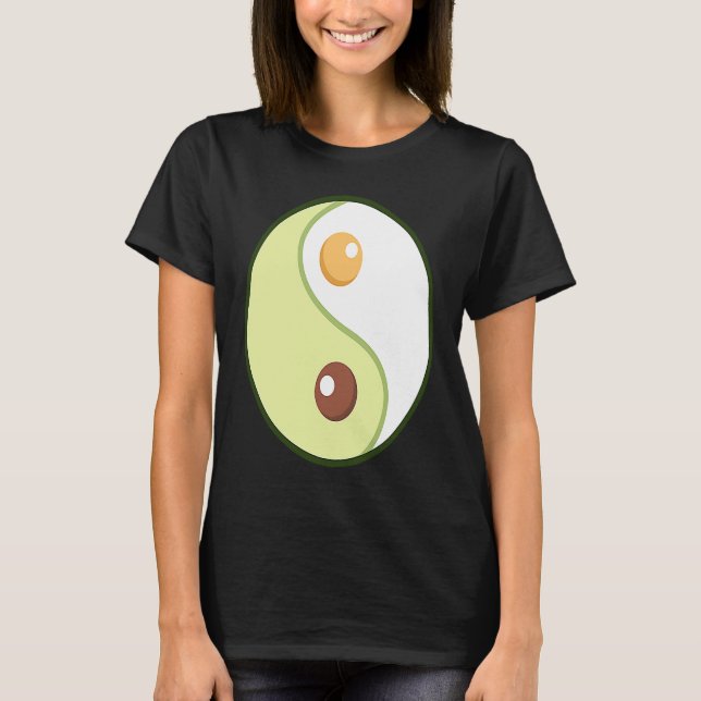 Camiseta Ying Yang Aguacate Ketogenic Sobrepeso dietético K (Anverso)