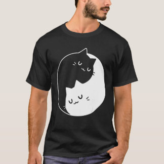 Camiseta Ying Yang Cats Cat T-Shirt Tee