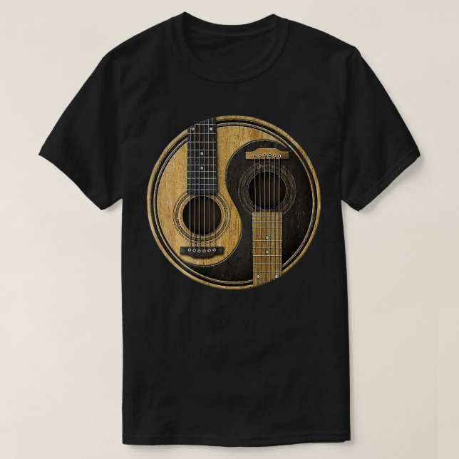 Camiseta Ying Yang Guitar Guitar Guitar Player Back (Diseño del anverso)