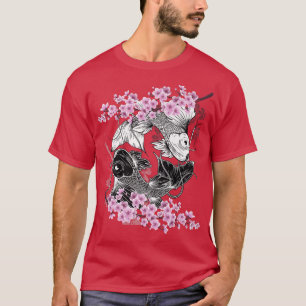 Camiseta Ying Yang Koi Fish Sakura Cherry Blossom Floral Sp