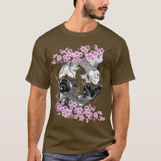 Camiseta Ying Yang Koi Fish Sakura Cherry Blossom Floral Sp
