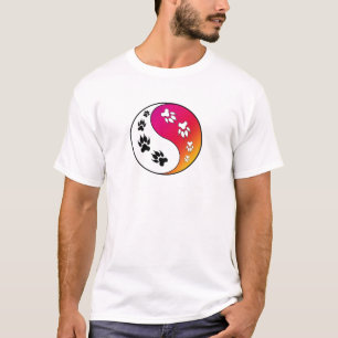Camiseta Ying Yang Paw Imprimir perro gato