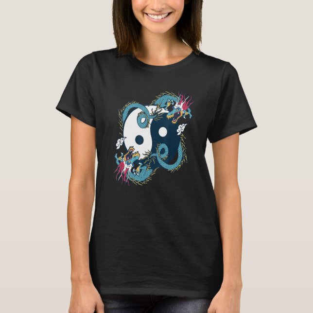 Camiseta Ying Yang  Tai Chi Dragon Design for Meditation  T (Anverso)