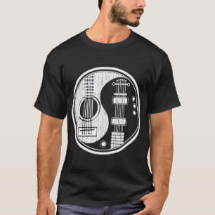 Camiseta Ying Yang Tee Shirt Guitarra Acústica TShirt Rock