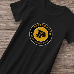 Camiseta Yinzer Mom Pittsburgh Vintage negra & Gol
