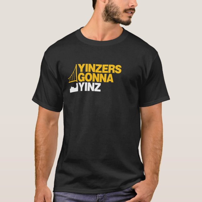 Camiseta Yinzers que va a Yinz en negro (Anverso)