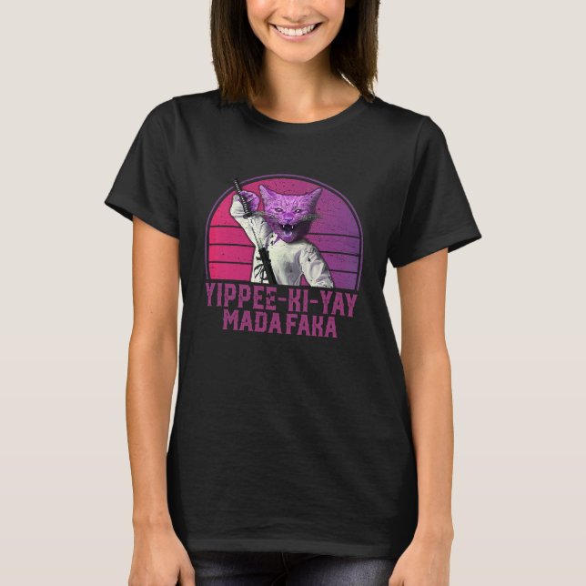 Camiseta Yippee ki yay MadaFaka Cat (Anverso)
