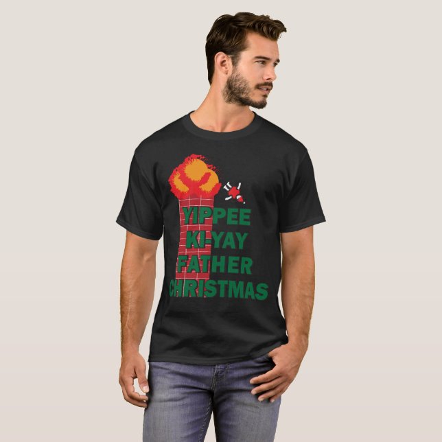 Camiseta Yippee Ki-Yay Padre Navidad (Anverso completo)