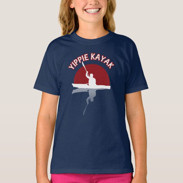 Camiseta Yippie Kayak - Cita divertida de Kayaker (Anverso)