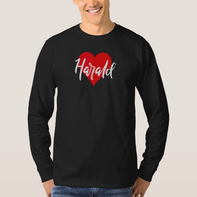 Camiseta Yo amo a Harald nombre amor corazón (Anverso)