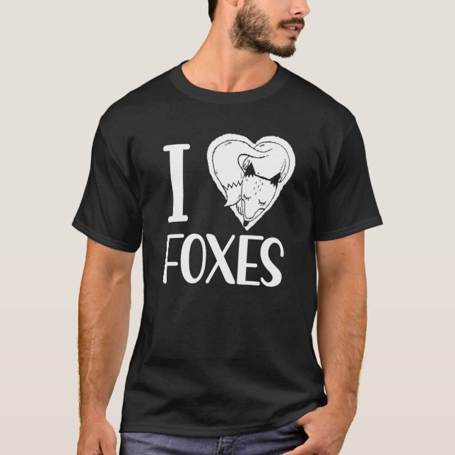 Camiseta Yo amo a los zorros de los animales de Fox (Anverso)