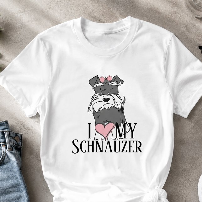 Camiseta Yo Amo a Mi Schnauzer (Cute Schnauzer Tshirt)