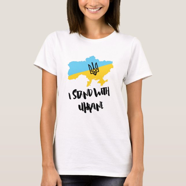 Camiseta Yo apoyo la bandera de Ucrania - Mujeres (Anverso)