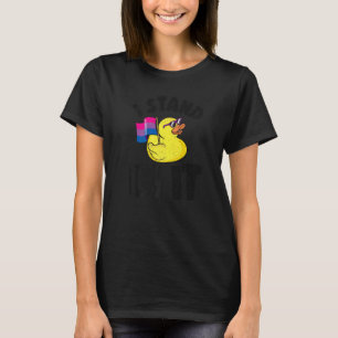Camiseta Yo apoyo la bandera del orgullo bisexual del pato 