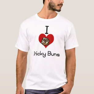 Camiseta Yo bollos pegajosos del corazón-amor