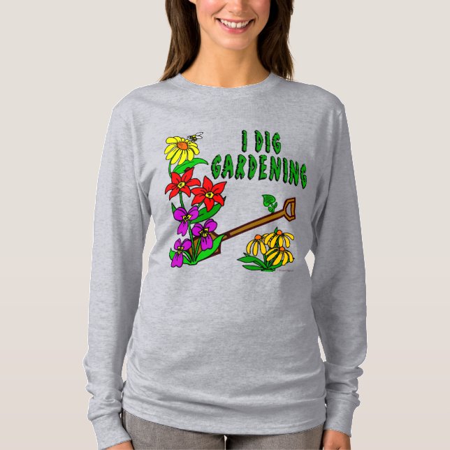 Camiseta Yo cavo jardinería diciendo (Anverso)