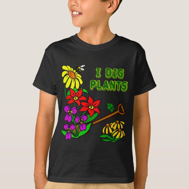 Camiseta Yo cavo plantas jardineras diciendo (Anverso)