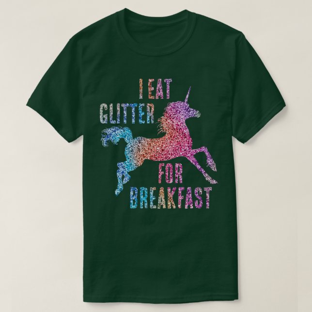 Camiseta Yo Como Purpurina Para El Desayuno Unicorn (Diseño del anverso)