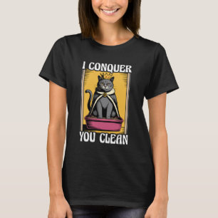 Camiseta Yo Conquisto a Usted Limpio Caja de Arena para Gat