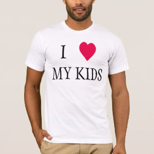 Camiseta Yo corazón a mis hijos con el corazón rojo para pa