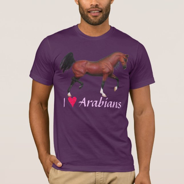 Camiseta Yo Corazón Los Árabes Aman A Los Árabes Horse Art  (Anverso)