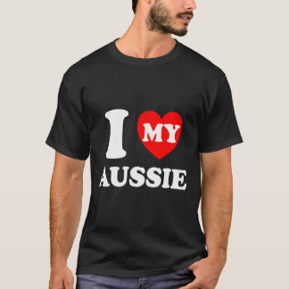 Camiseta Yo Corazón Mi Aussie Me Encanta Mi Aussie