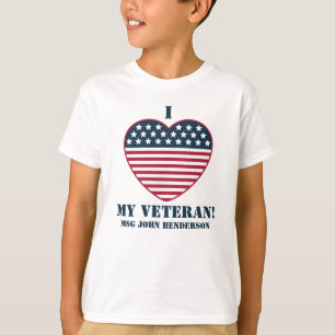 Camiseta "¡Yo (Corazón), Mi Veterano!" ¡Personalizable