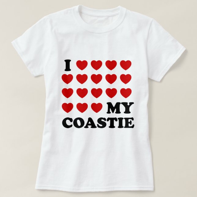 Camiseta Yo (corazones) mi Coastie (Diseño del anverso)