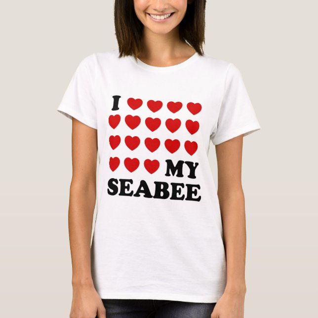 Camiseta Yo (corazones) mi Seabee (Anverso)