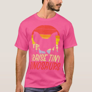 Camiseta Yo crio a pequeños dinosaurios de pollo retro anim