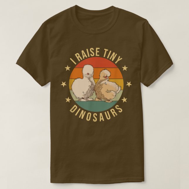 Camiseta Yo crio diminutos dinosaurios Granjero Pollo Silki (Diseño del anverso)