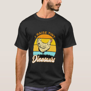 Camiseta Yo crio dinosaurios retro pollo al atardecer