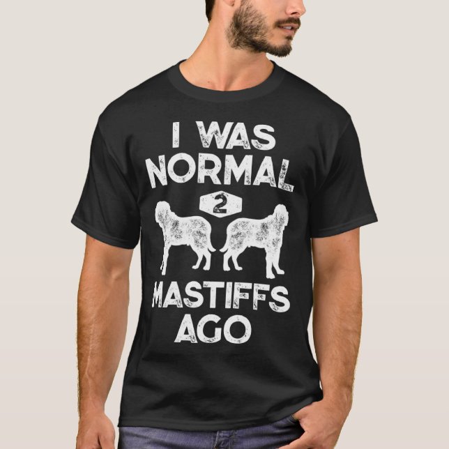 Camiseta Yo Era Normal 2 Esposas Ago Inglés Mastiff Vinta (Anverso)