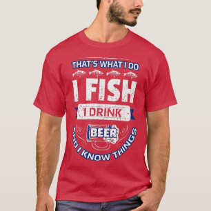 Camiseta Yo Fish Beer cerveza y saber cosas Graciosas Vint