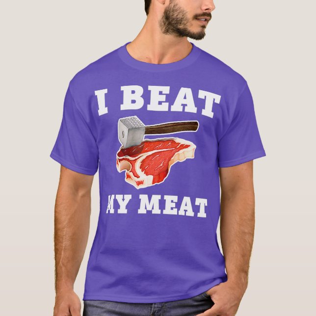 Camiseta Yo Golpeo A Mi Carne Graciosa Hombres De Pun De Ha (Anverso)