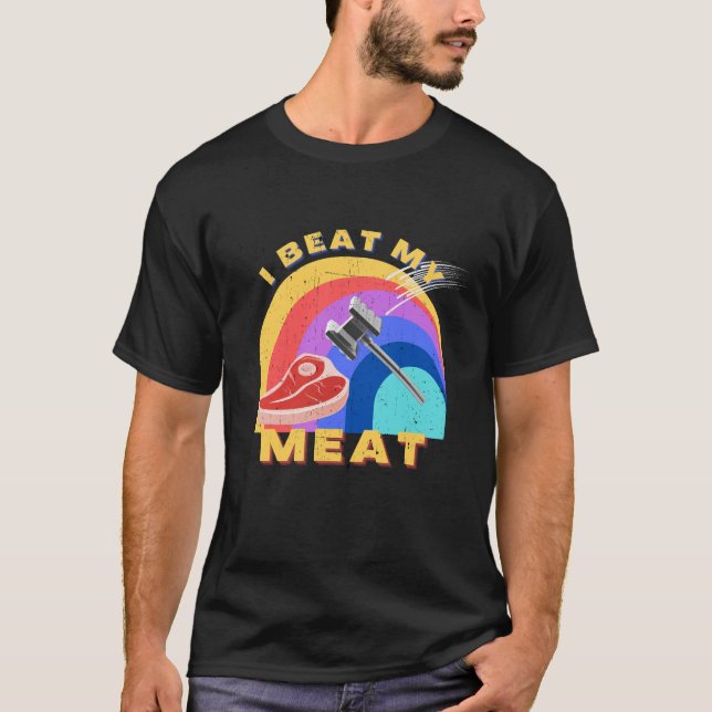 Camiseta Yo Golpeo A Mi Carne Graciosa Hombres De Pun De Ha (Anverso)