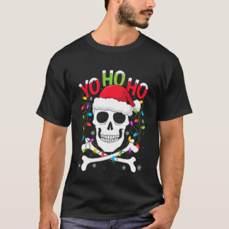 Camiseta Yo Ho Ho Pirate Boat Cruise Christmas Santa Hat Sk