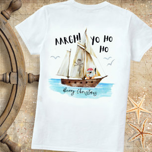 Camiseta Yo Ho Ho Pirate Santa Ship Feliz Navidad
