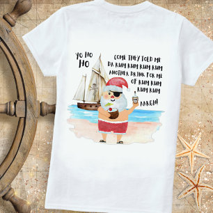 Camiseta Yo Ho Ho Santa Pirata Barco Ron Navidades Divertid