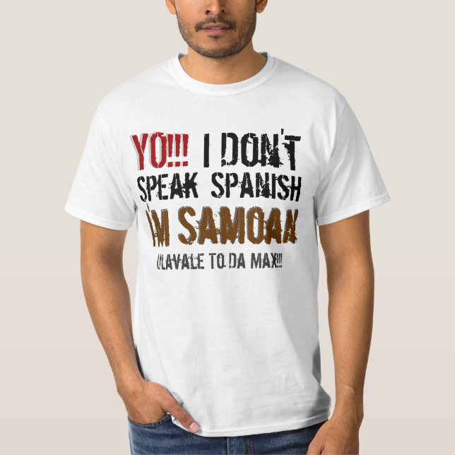 Camiseta ¡YO!!! , I, no hace, hablar, español, yo es, I… (Anverso)