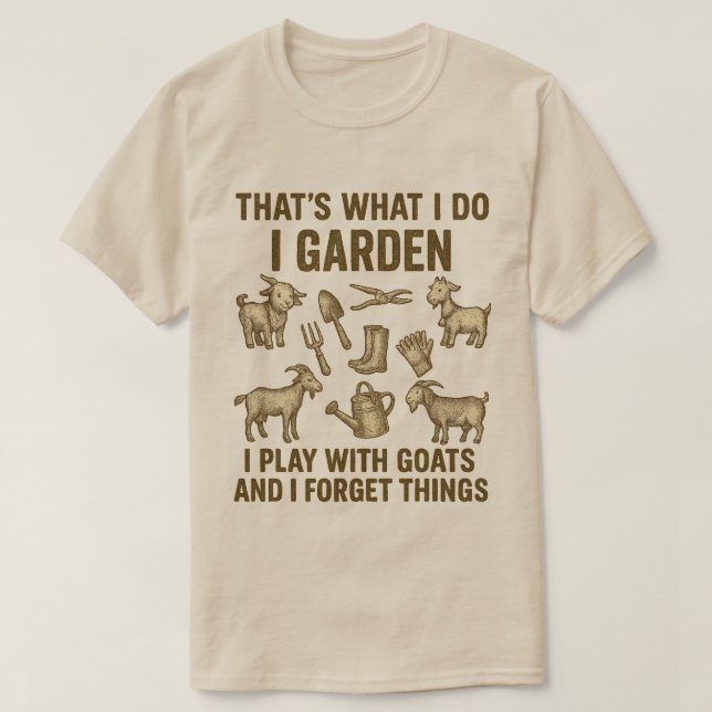 Camiseta Yo Jardín Jugar Con Cabras Olvidar Cosas Graciosas (Diseño del anverso)