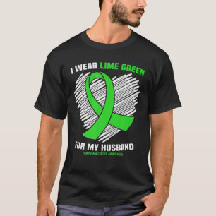 Camiseta Yo Llevo Lime Green Para Mi Marido Linfoma Awarene