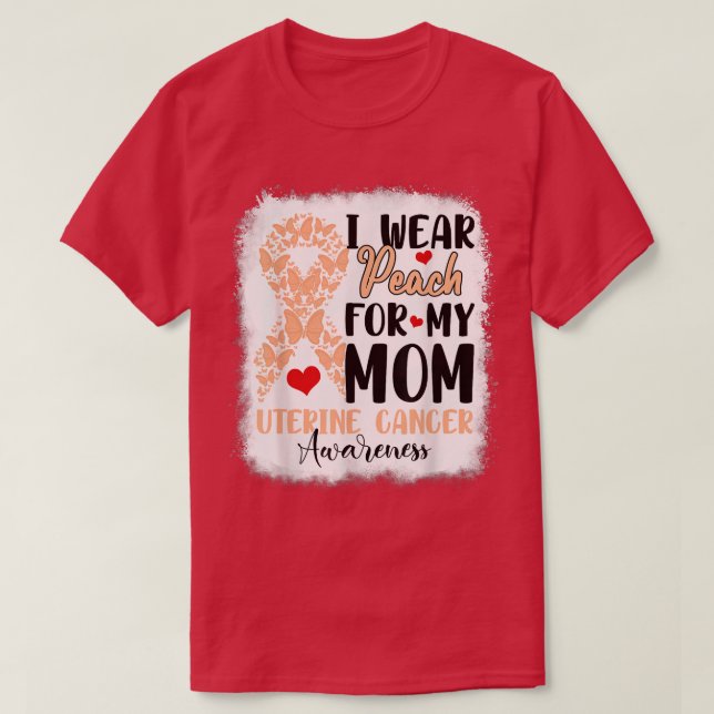 Camiseta Yo Llevo Peach For A Mi Mamá Concienciación Sobre  (Diseño del anverso)